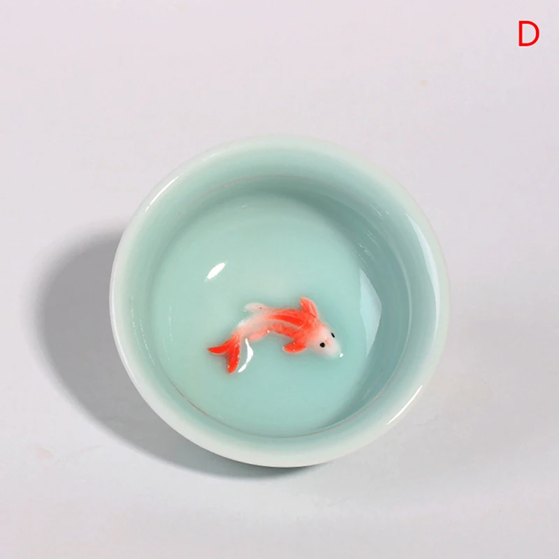 Ceramic Golden Fish Tea cup Chinese Drinkware Tea Cup gift Teapot Ceramic China Kung Fu Tea Set Ceramic cup - Цвет: D