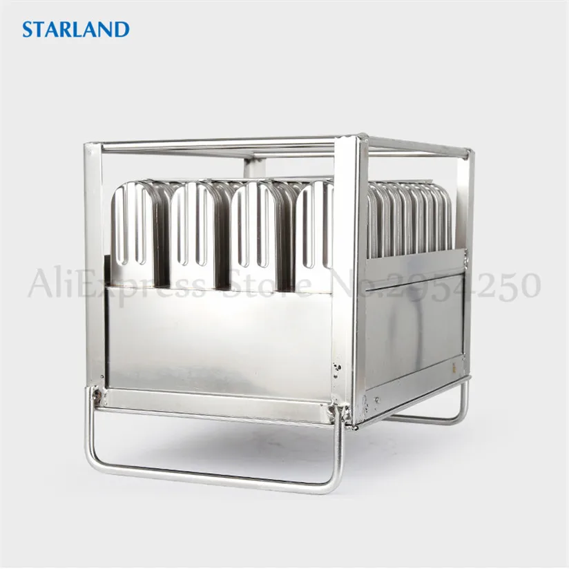 Quality Commercial Food-Grade Stainless Steel Popsicle Mould DIY Ice Cream Molds With Sticks Holder 40 Cells Ice-Pop Mold 6