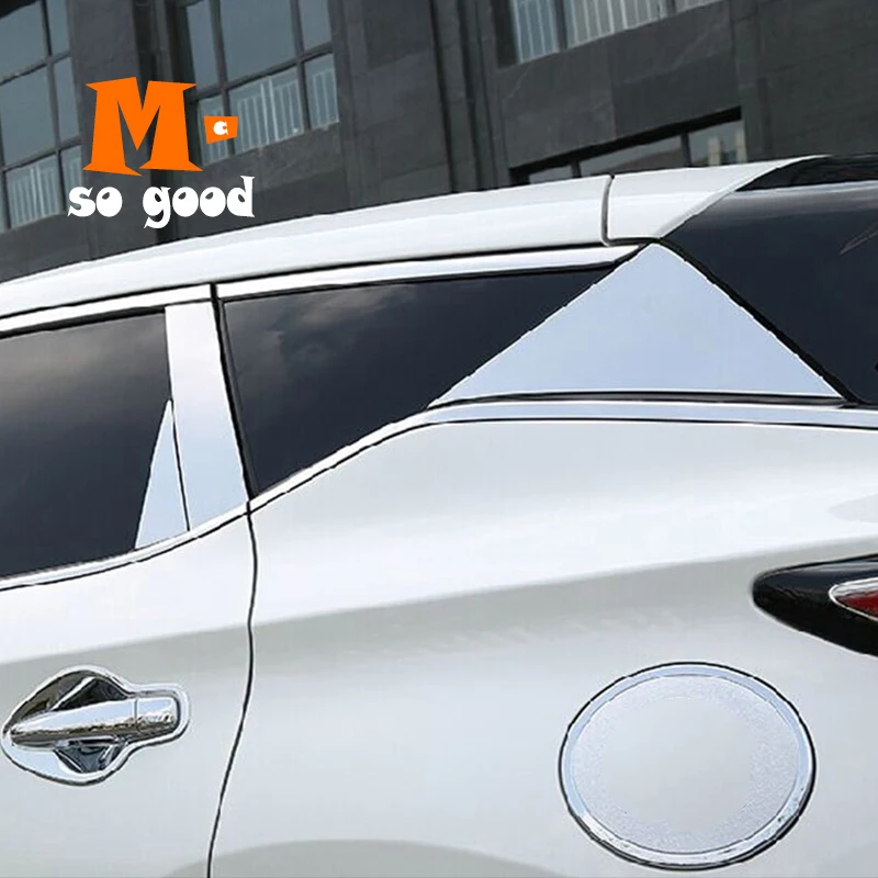 2015 2016 2017 2018 For Nissan Murano Rear Spoiler Wing Side Window Triangle Trims Cover Trim Stainless Steel Auto Accessories | Автомобили