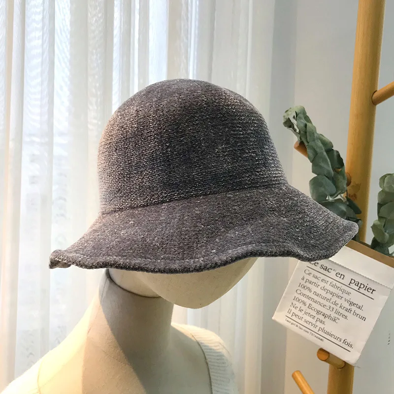 Шляпа Fishman Dome с плоским козырьком, Корейская стильная уличная однотонная шляпа с козырьком для раковины, женская шапка - Цвет: gray