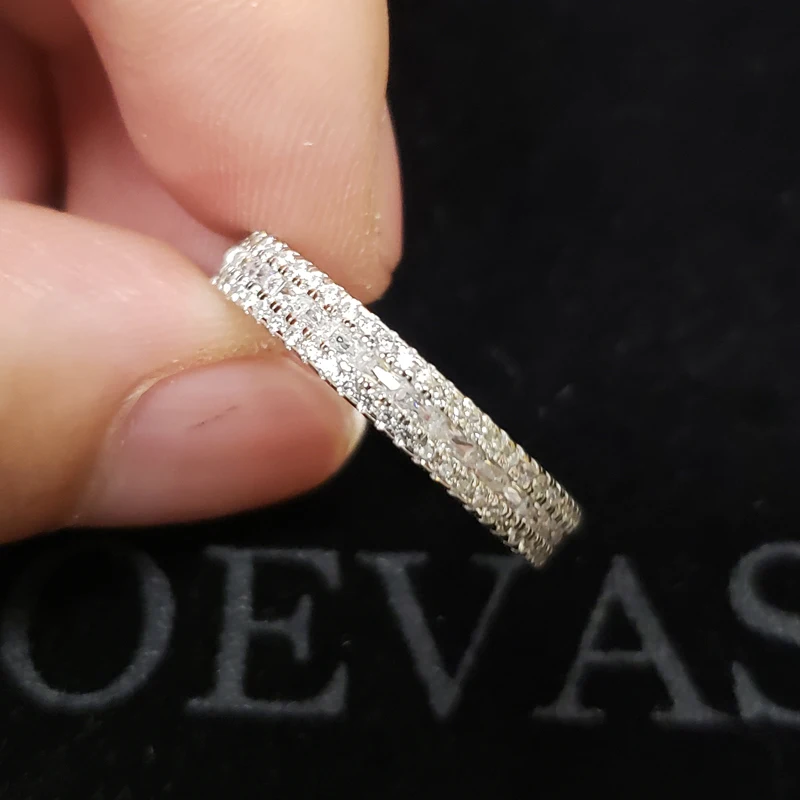 OEVAS 100% 925 Sterling Silver Bridal Rings Set Sparkling Full High Carbon Diamond Wedding Engagement Party Fine Jewelry Gifts