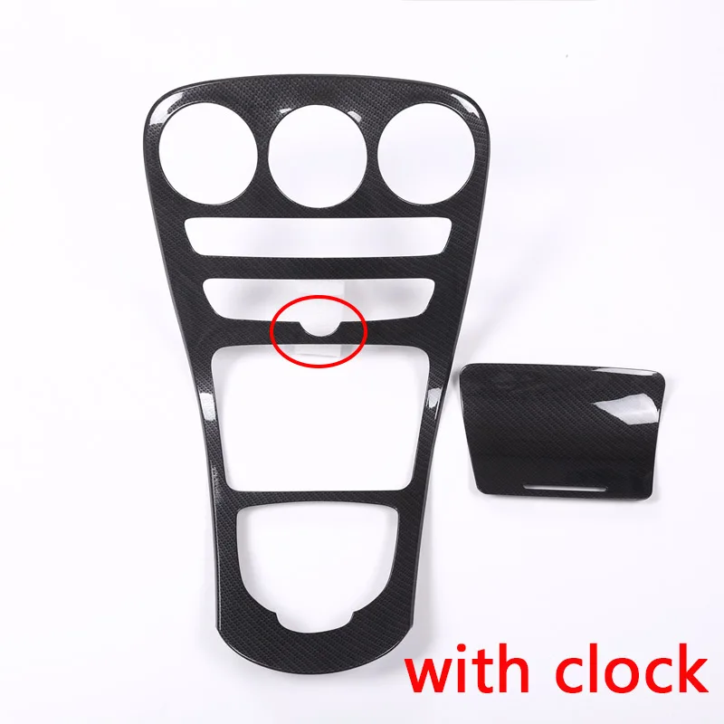with Clock Углеродное волокно стиль ABS пластик для Mercedes Benz C GLC класс W205 C180L C200L C300 GLC260 - Название цвета: with Clock