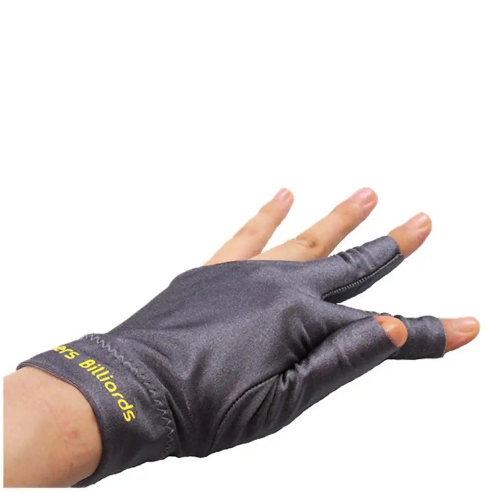 Горячая бильярдные перчатки с тремя пальцами перчатки для снукера Специальные высококачественные перчатки для бильярда без пальцев высокое качество спортивное оборудование - Цвет: Gray