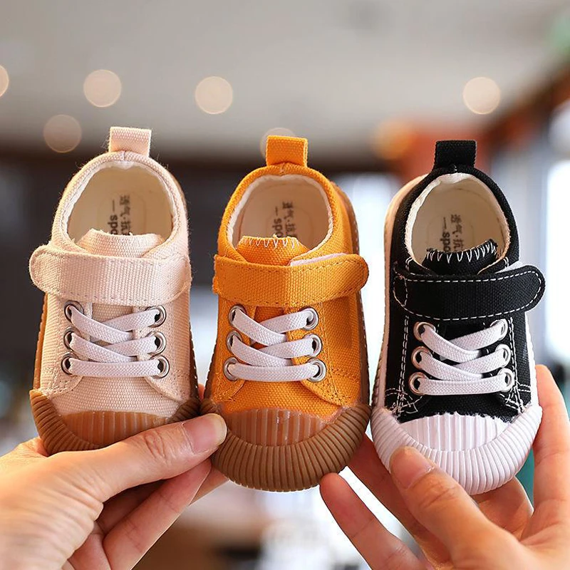 Solid Color Baby Shoes Children Canvas Shoes All-purpose Non-slip Breathable Walking For Boys And Girls Kids Sneakers