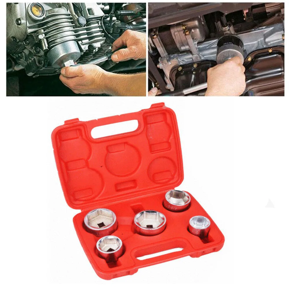 

5Pcs Auto Repair Oil Filter Spanner Combination Timing Sheet Metal Tools Assembly Car Wrench Set Sockets Organizer Hand Tool