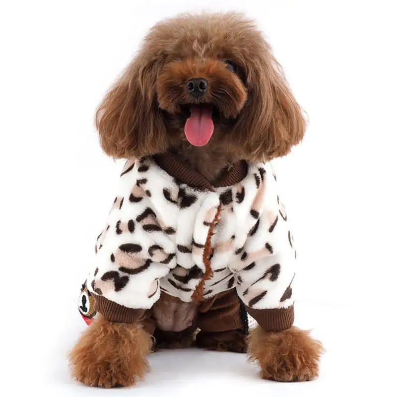 Куртка для собак леопардовая зимняя одежда для собак пальто для домашних животных Одежда для маленьких и средних собак новая одежда для щенков домашних животных OutfitsCMMA