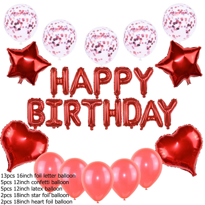 27 шт./компл. Happy birthday Алфавит шар звезда сердце фольги шар для дня рождения Воздушные шары Декорации Детские принадлежности для душа 8 - Цвет: B04
