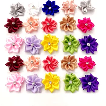 

50/100 pet dog hair bows rubber bands with pearl floret Rounded pet dog hair bows accessories grooming products cute gift