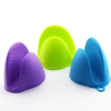 8PCute Anti-slip Silicone Heat Resistant Gloves Clips Insulation Non Stick Pot Bowel Holder Clip Cooking Baking Oven Mitts CM