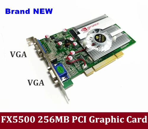 100% nuova scheda grafica nVIDIA GeForce FX5500 PCI di alta qualità FX 5500  256MB 128bit DDR VGA / VGA scheda Video PCI|Cavi e connettori per computer|  - AliExpress