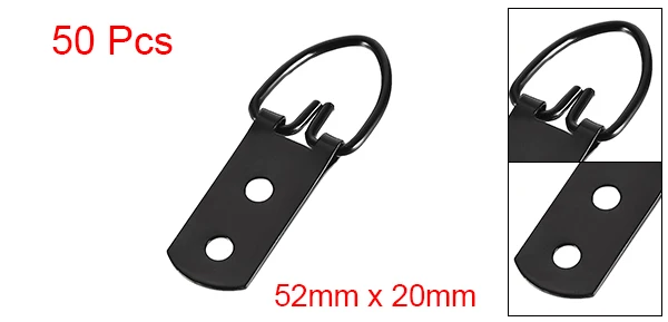 Black 52x20mm 50pcs Uxcell 50/100 шт кольцо в виде буквы D рисунок Вешалки 42x16-90x22mm цвет серебро/золото/бронза/Черный Ассортимент Набор для фото висит решения - Цвет: Black 52x20mm 50pcs