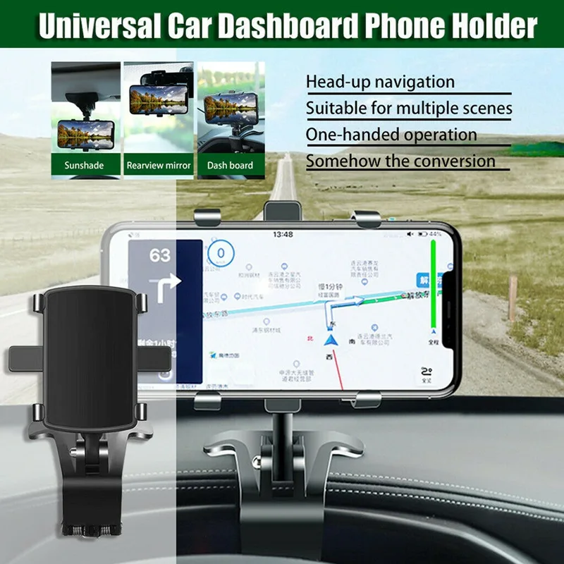 

Universal Car Dashboard Clip Phone Bracket Adjustable 360Â° Rotatable Mobile Phone GPS Holder Clamp For iPhone Samsung