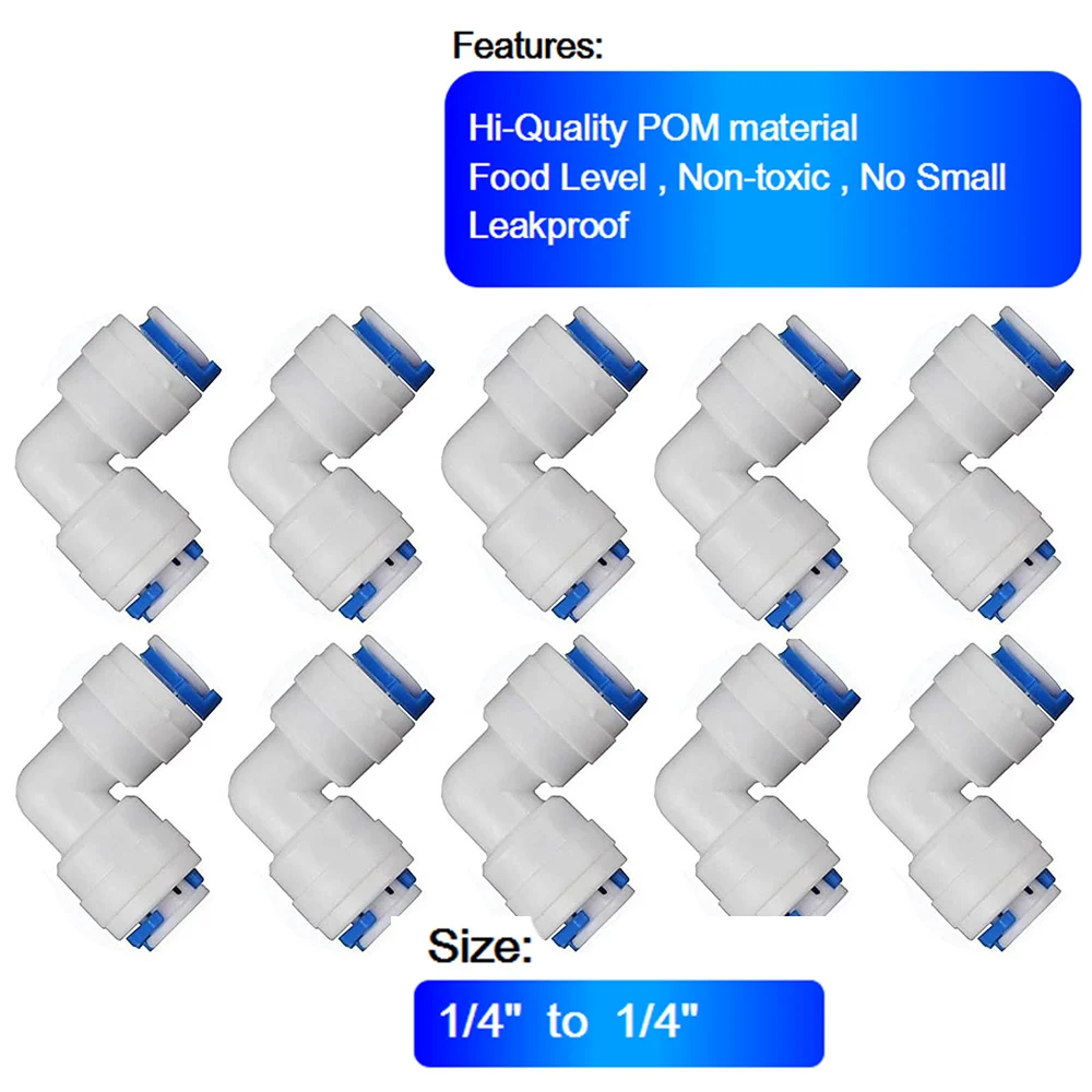 1/4" O.D. RO Water Filter Tube Fitting 20M Tube+Plastic Push Fit Quick Connect for Water Lines Fridge/Ice Maker Installation Kit