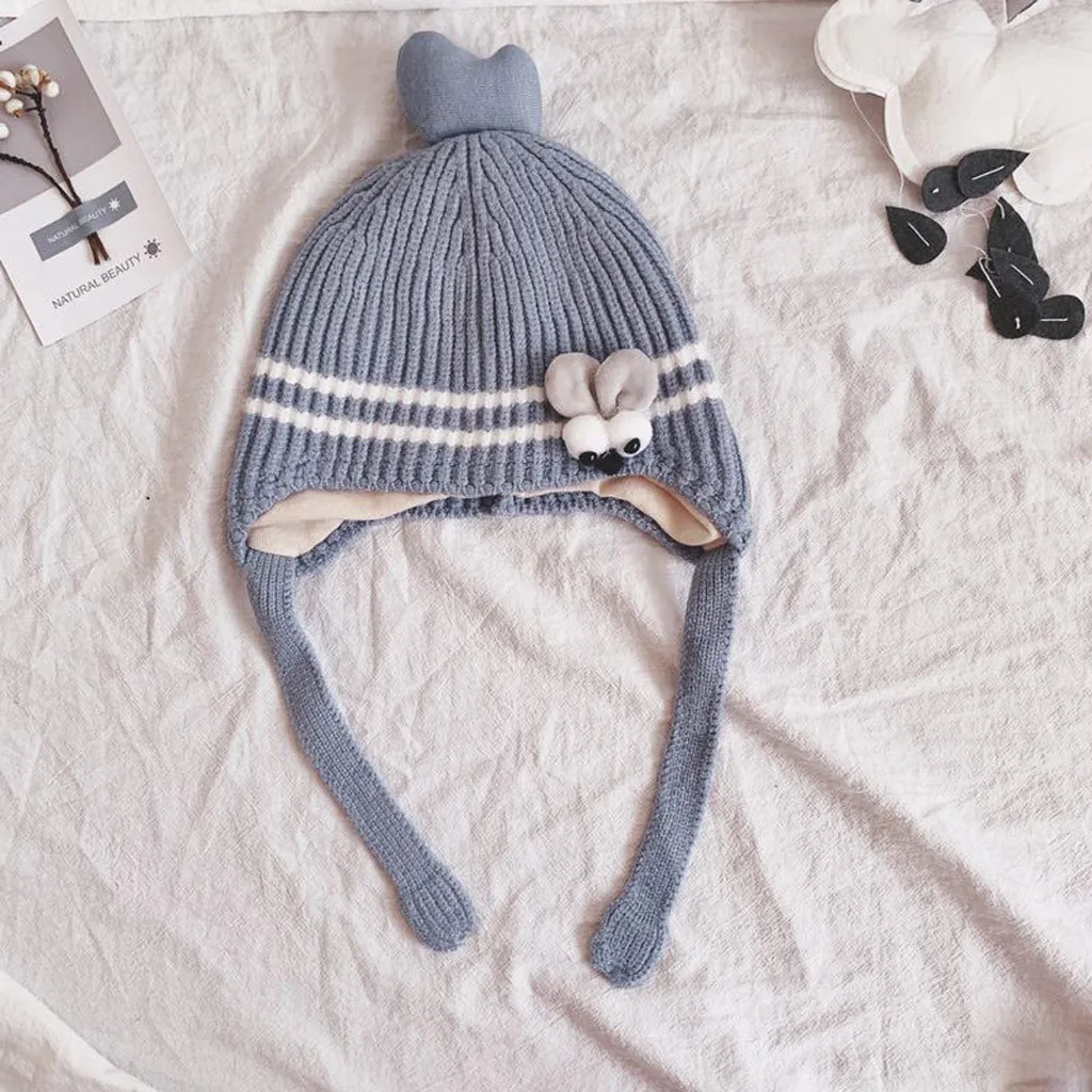 Вязаная шапка для малышей; теплые зимние шапки с героями мультфильмов для новорожденных; аксессуары для малышей; зимняя шапка для новорожденных
