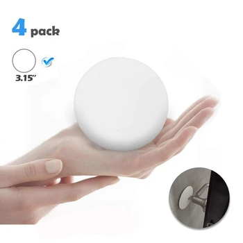 

4 Pack Door Stopper Wall 3.15 inch Round Soft Rubber Door Stop Silicon Wall Protector Self Adhesive Door Bumper