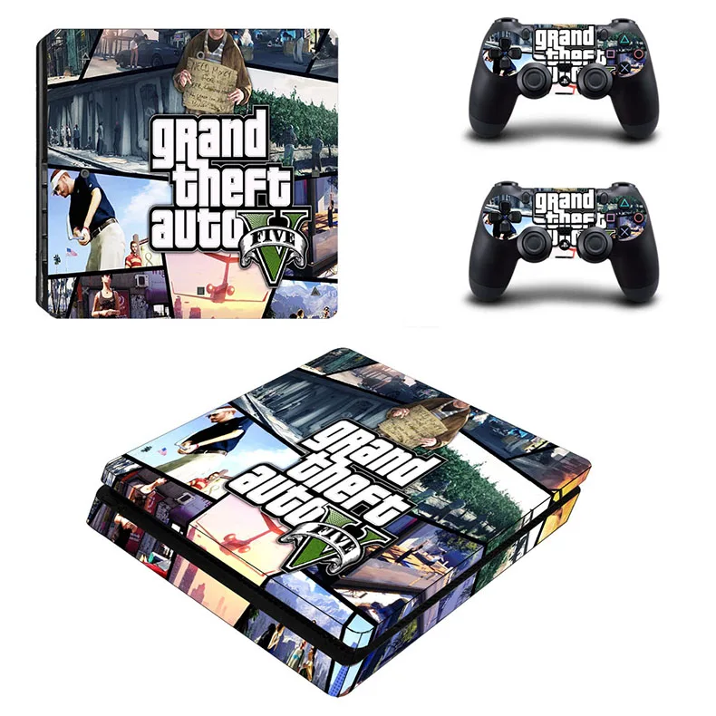 YSP4S-0289 GTA 5 PS4 тонкие наклейки PS 4 Play station 4 Slim кожи наклеивающиеся Переводные картинки для детей Игровые приставки 4 Slim консоль и контроллер - Цвет: YSP4S-0289