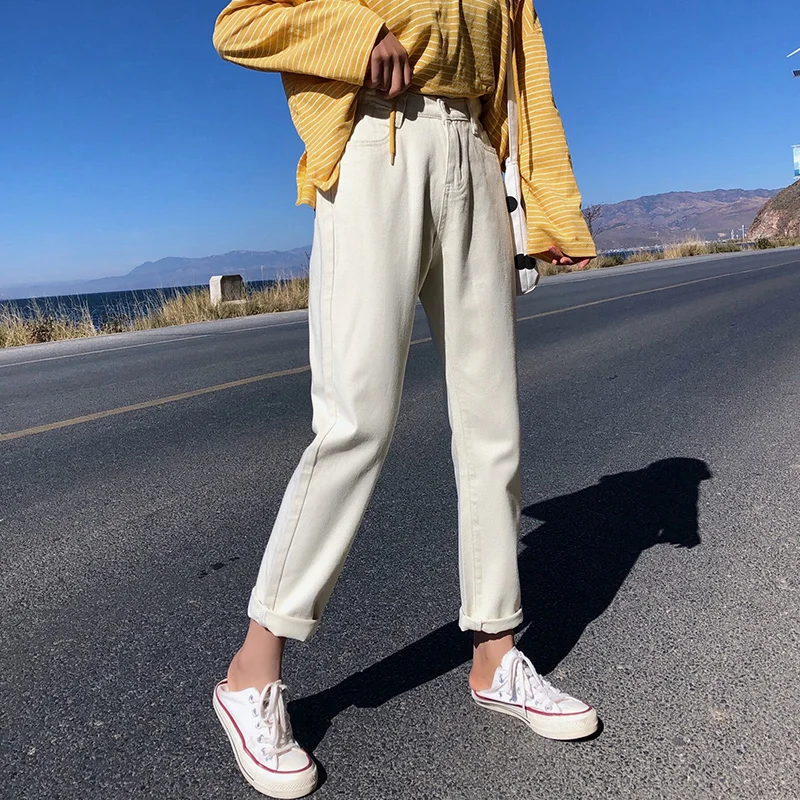 

Boyfriend Jeans Women High Waist Plus Size Stretch Loose Vintage Straight Mom Jeans Streetwear Denim Harem Pants Jeans Lady New