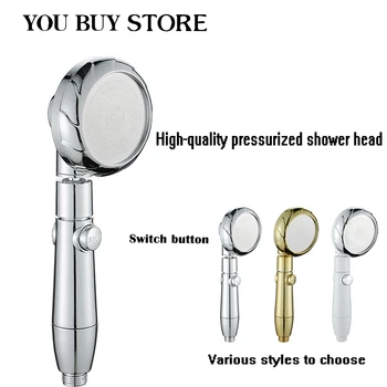 

Handheld Shower Head 360 Degrees Rotating Water Saving Three Modes Boost Pressurized With Stop Button Detachable High Quality