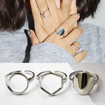 

JIANERY Bohemian Silver Color Circle Hexagon Rings For Women Men Engagement Rings Girls Party Gifts Anillos 2019