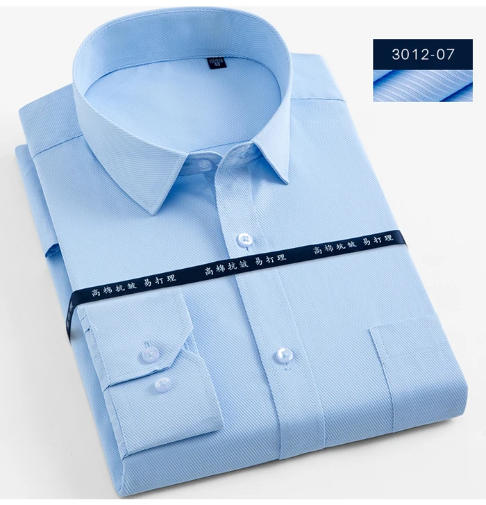 Для Мужчин's Regular-fit Solid Нижнее платье нашивка для рубашки один кармашек удобные с длинными рукавами плюс Размеры Формальная работа офис