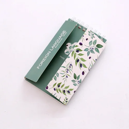 Green flower Blingird портативный обучения язык книга студентов английский меморандум школьные канцелярские карман тетрадь - Цвет: Green flower
