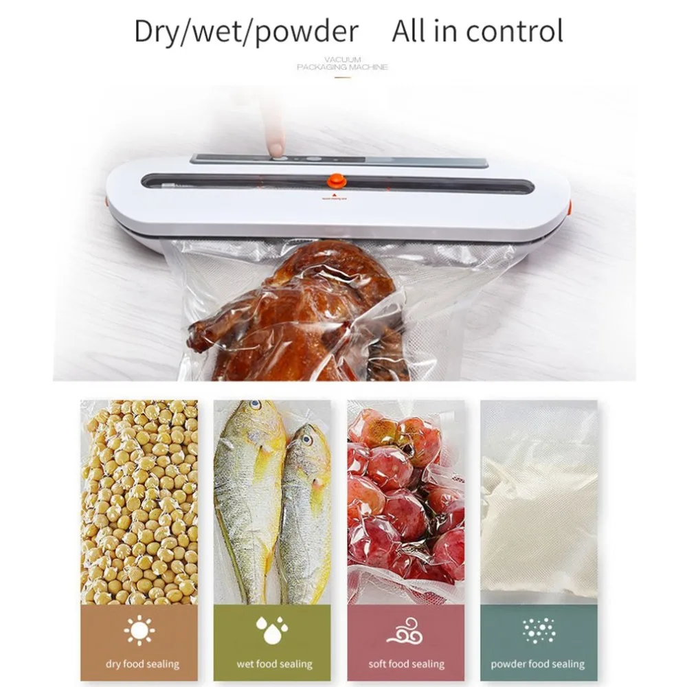 Automatic Food Vacuum Sealer Packer Packaging Machine Bags Free Vacuum Food Sealing Machine For Home Kitchen