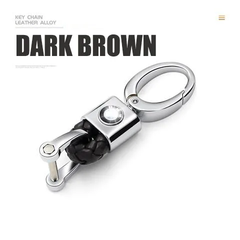 Dark Brown(S) Автомобильный брелок, Брелоки для ключей ручная тканая Пряжка подковы для Volvo Nissan Skcoda Audi автомобильный брелок в подарок Креативный индивидуальный логотип автомобиля - Название цвета: Dark Brown(S)