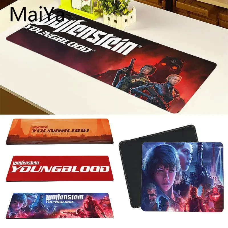 Maiya высокое качество Wolfenstein Youngblood силиконовый большой/маленький коврик для мышки