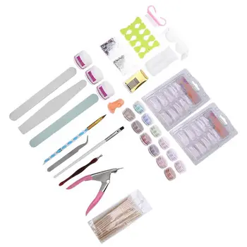 

Nail Extension Kit Nail Manicure Set Glitter Powder Nail Tips Brush Nail Art Tool Kit For Nail Salon