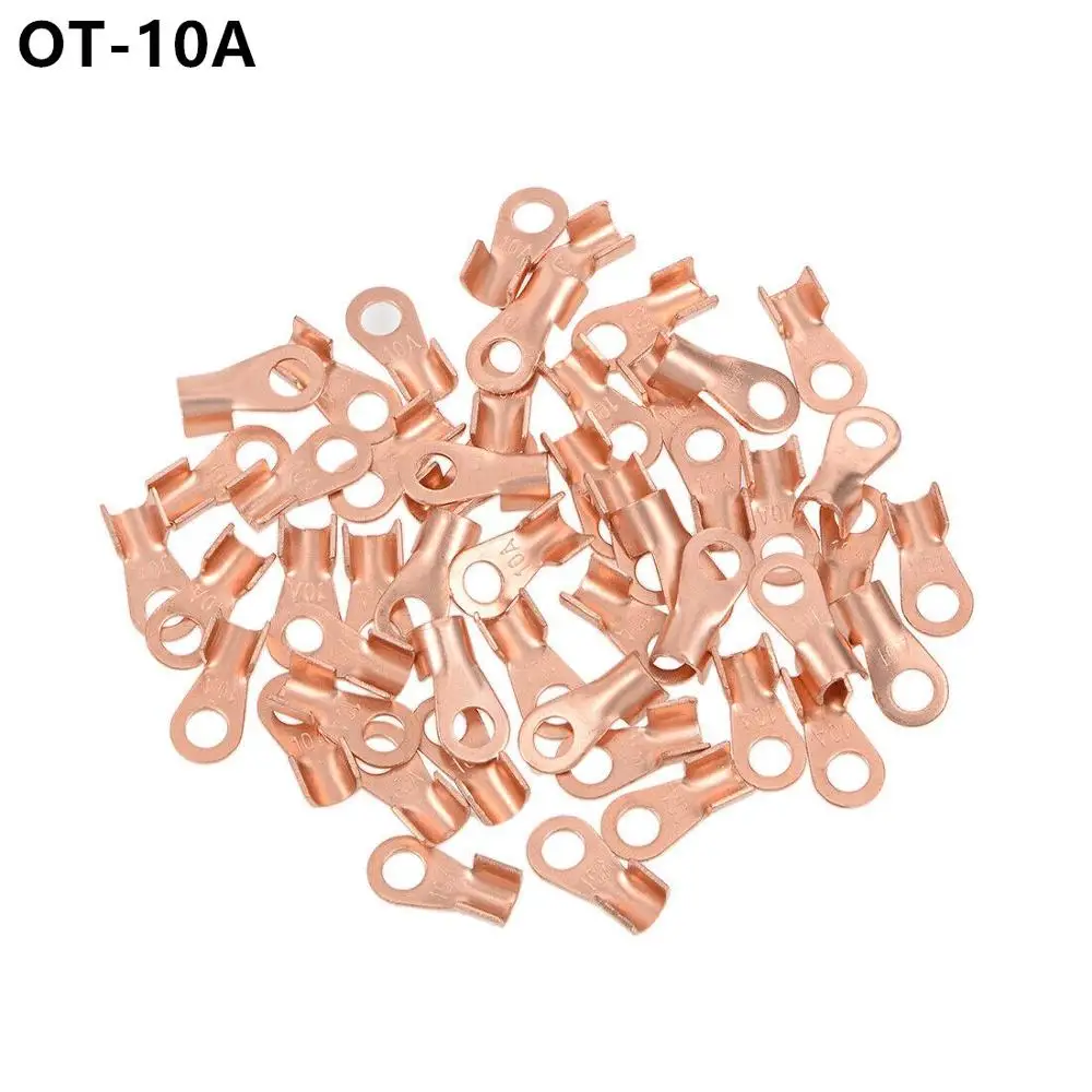 

10PCS OT-10A 5.2mm Dia Red Copper Circular Splice Crimp Terminal Wire Naked Connector for 1.5-4 Square Cable Free Shipping