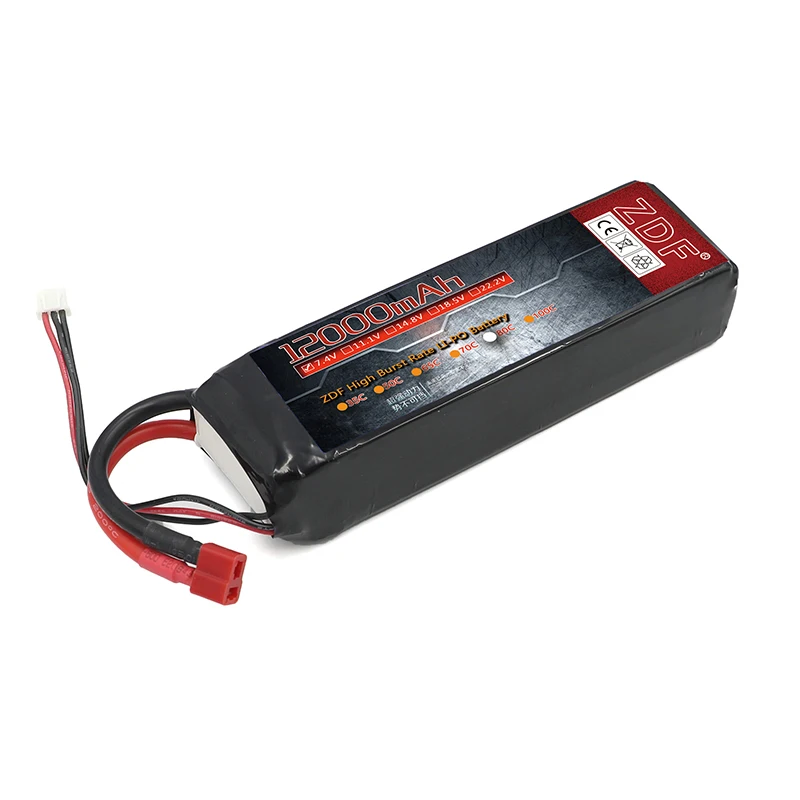 2 шт. ZDF 7,4 В 2S Lipo батарея 12000 мАч аккумулятор с ру 80C батарея lipo 2s2p аккумуляторная батарея для racer RC автомобиль Лодка Грузовик