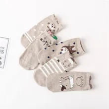 Высококачественные женские носки с героями мультфильмов 5 пар/упак. весна лето и осень милые Короткие хлопковые носки женские и женские забавные носки