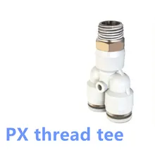 

1pcs White Pneumatic Fitting Y Shaped Tee 4 6 8 10 12mm Hose OD Thread 3 Way Air Coupler Connector