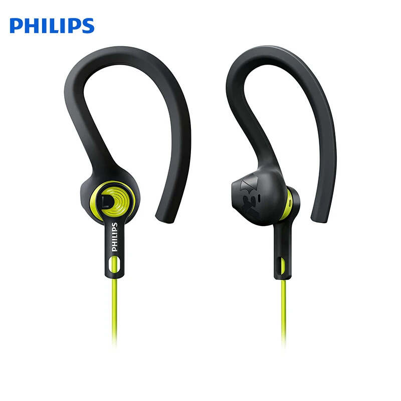 Оригинальные Проводные Спортивные Наушники Philips SHQ1400 IPX4, водонепроницаемые наушники с заушником 13,6 мм, музыкальные наушники для samsung, huawei, Xiaomi