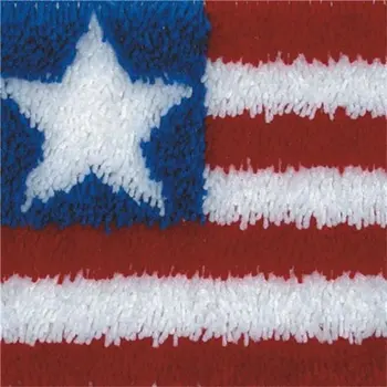 

HOT Latch Hook Pillow Kits American flag New DIY Needlework Crocheting Rug Kits Handmade Embroidery Unfinished Pillowcase