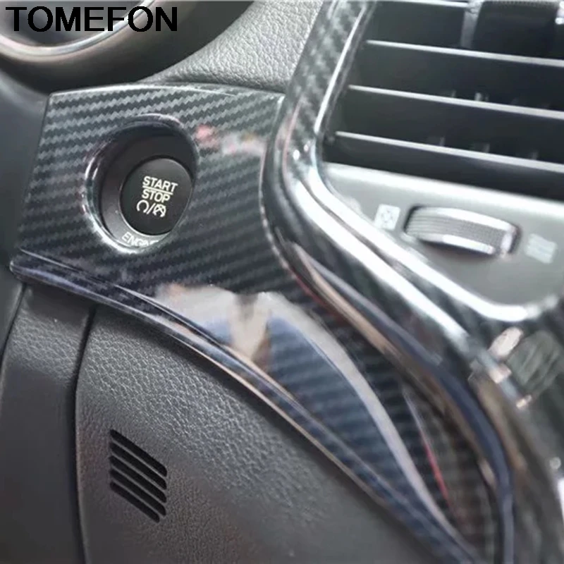 TOMEFON для Jeep Grand Cherokee ABS углеродное волокно красная лента для приборной панели двигатель Запуск Стоп сторона вентиляционное отверстие наклейка CoverTrim