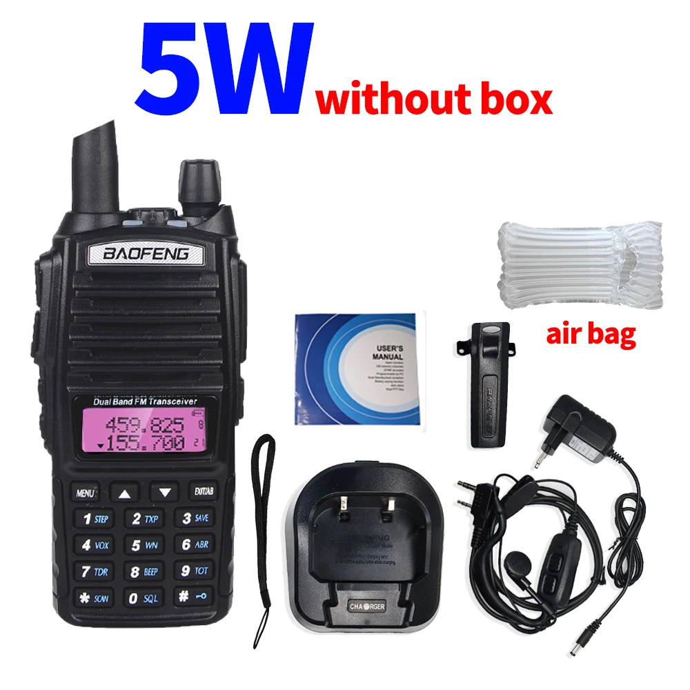 Baofeng UV-82 рация 8 Вт двухдиапазонный FM приемопередатчик uv-82hp Высокая мощность двухстороннее радио UV 82 Любительская охотничья ветчина CB радио UV82 - Цвет: 5W without Box
