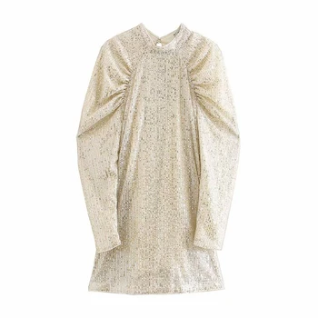 

Sexy O-neck sequined party dress women Long sleeve bodycon Spring Autumn female dresses High waist party club mini dress