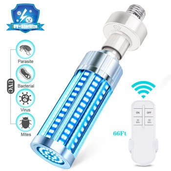 

60W E27 LED Sterilizer Lamp UVC Ultraviolet UV Light Tube Bulb Disinfection Lamp Sterilization Mites Lights Germicidal Lamp