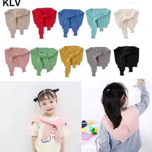 Детский вязаный шарф-обманка с воротником для мальчиков и девочек; Милая Студенческая шаль ярких цветов; накидка на плечо с рукавами; зимняя теплая шаль