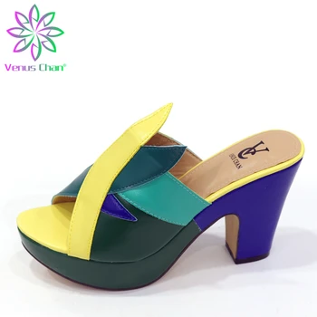 

Mixed color PU shoes for women Fashionable and colorful female slippers for ladies