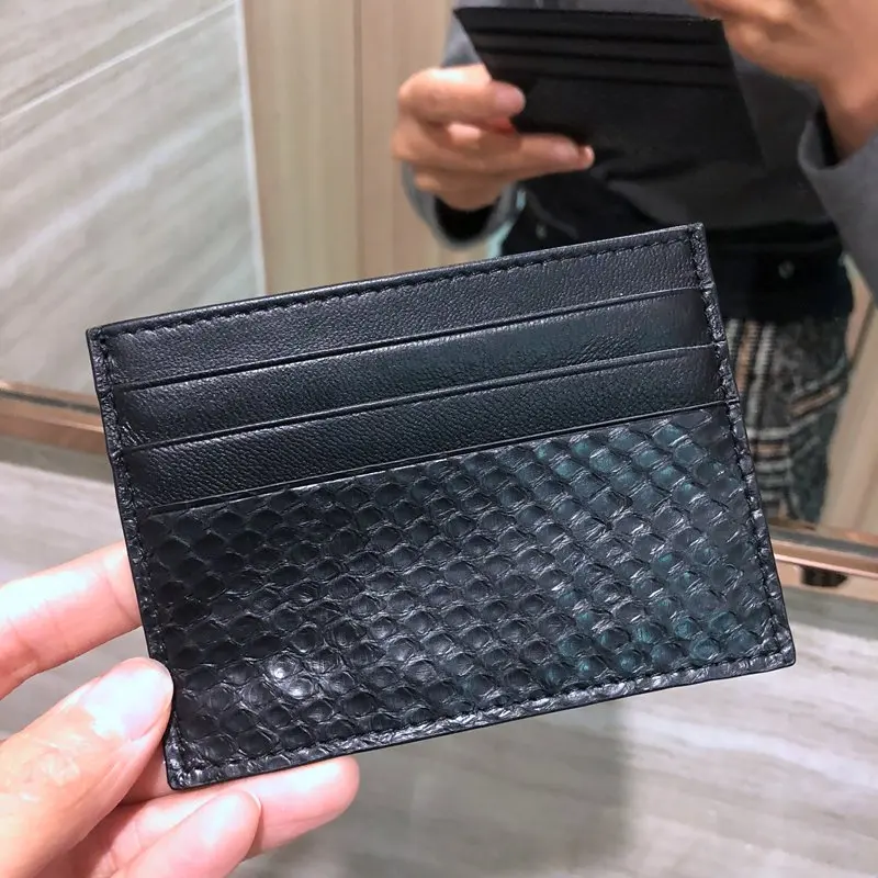 CAJIFUCO ультратонкий из натуральной кожи питона Porte Carte змеиной кожи кредитный держатель для карт - Цвет: Card Holder