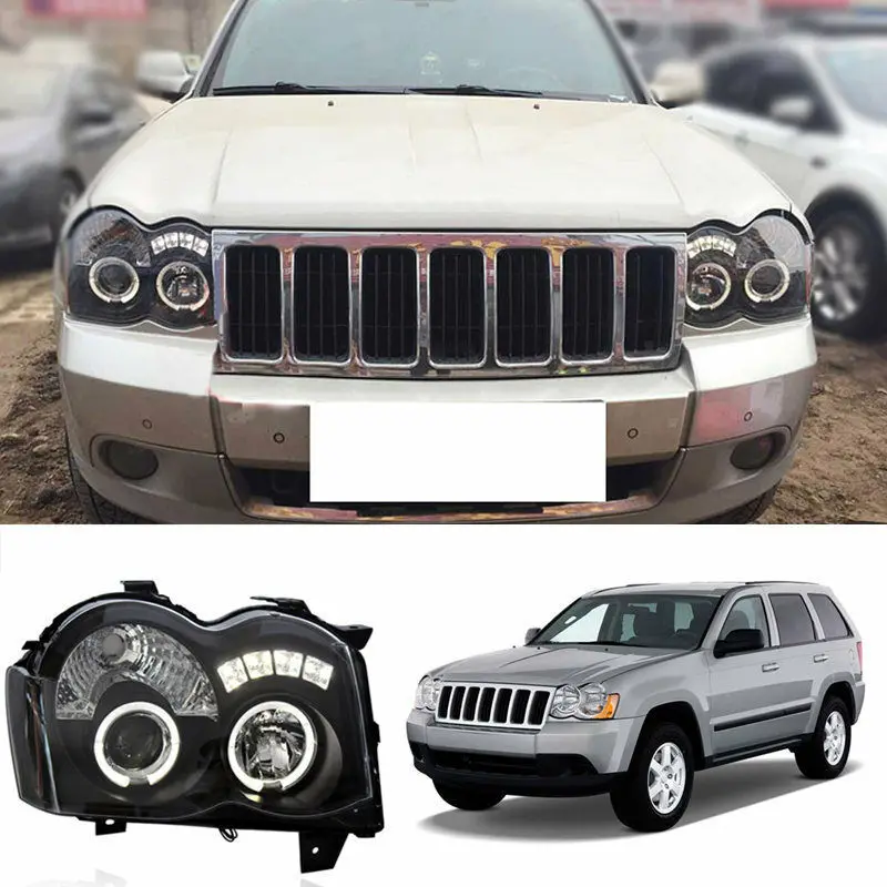 

For Jeep Grand Cherokee 2008 2009 2010 Auto Halo Projector Headlight Assembly with HID LED
