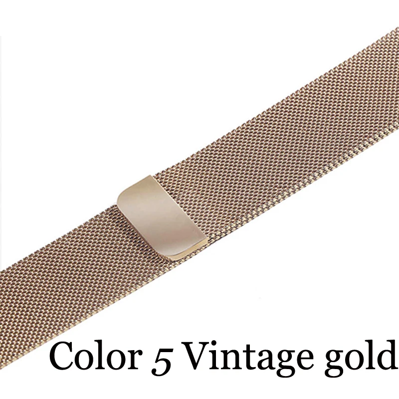 Vintage gold Миланская петля ремешок для apple watch band 5 4 44 мм/40 мм ремешок для часов аpple 4 3 band iwatch band correa 42 мм 38 мм браслет pulseira - Цвет ремешка: Vintage gold