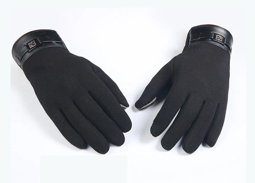 Мужские зимние теплые перчатки полный палец Сенсорный экран для смартфона кашемировые перчатки мужские плотные однотонные перчатки бизнес# T10