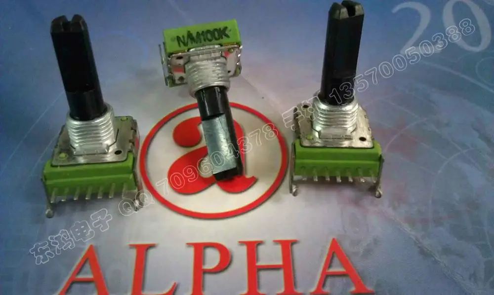 

2PCS/LOT Taiwan ALPHA RK14 type potentiometer horizontal N/M100K 23MM shaft..