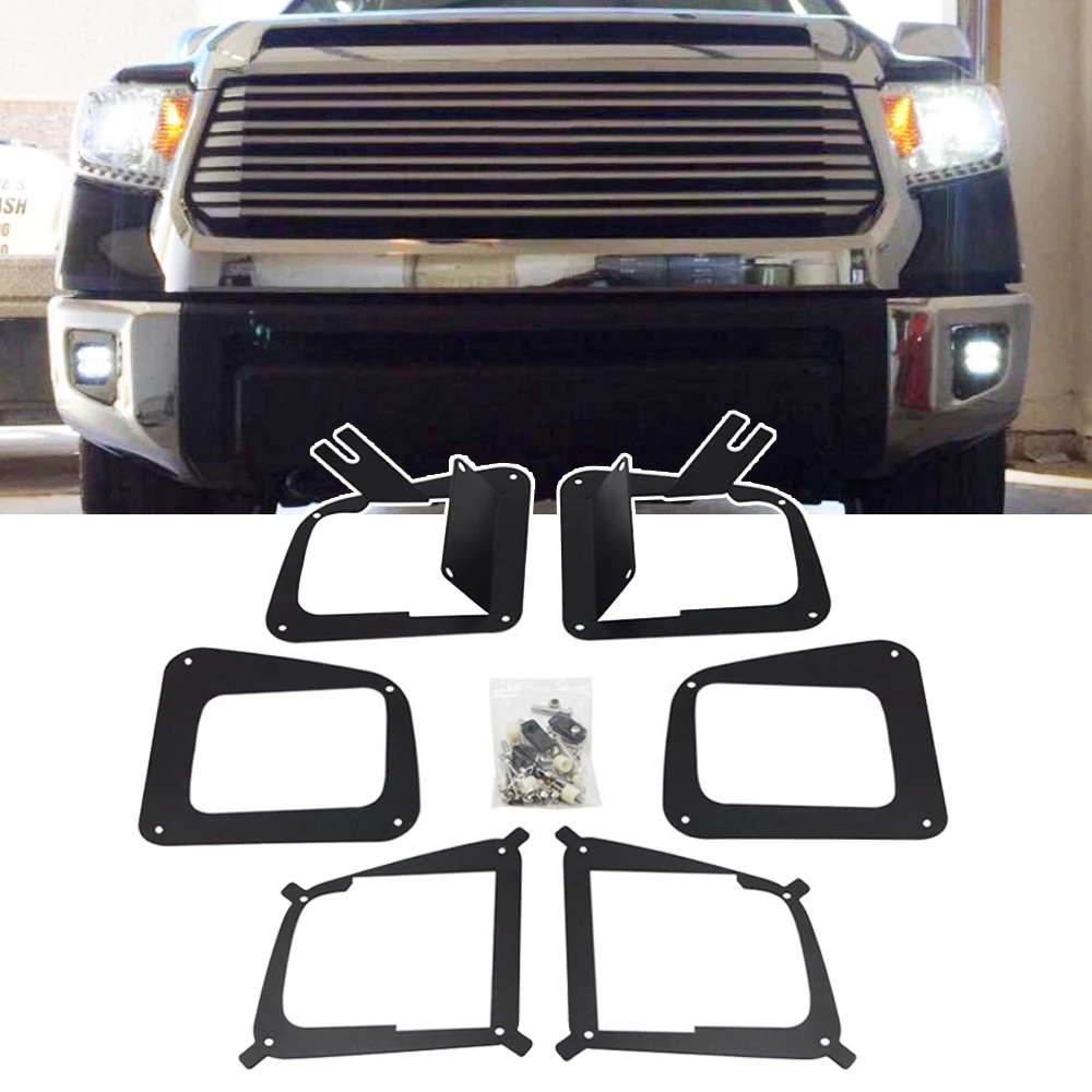

Lower Bumper Fog Lamp to 3 inches Cube LED light Pod Mount Bracket For 2014-2019 Toyota Tundra