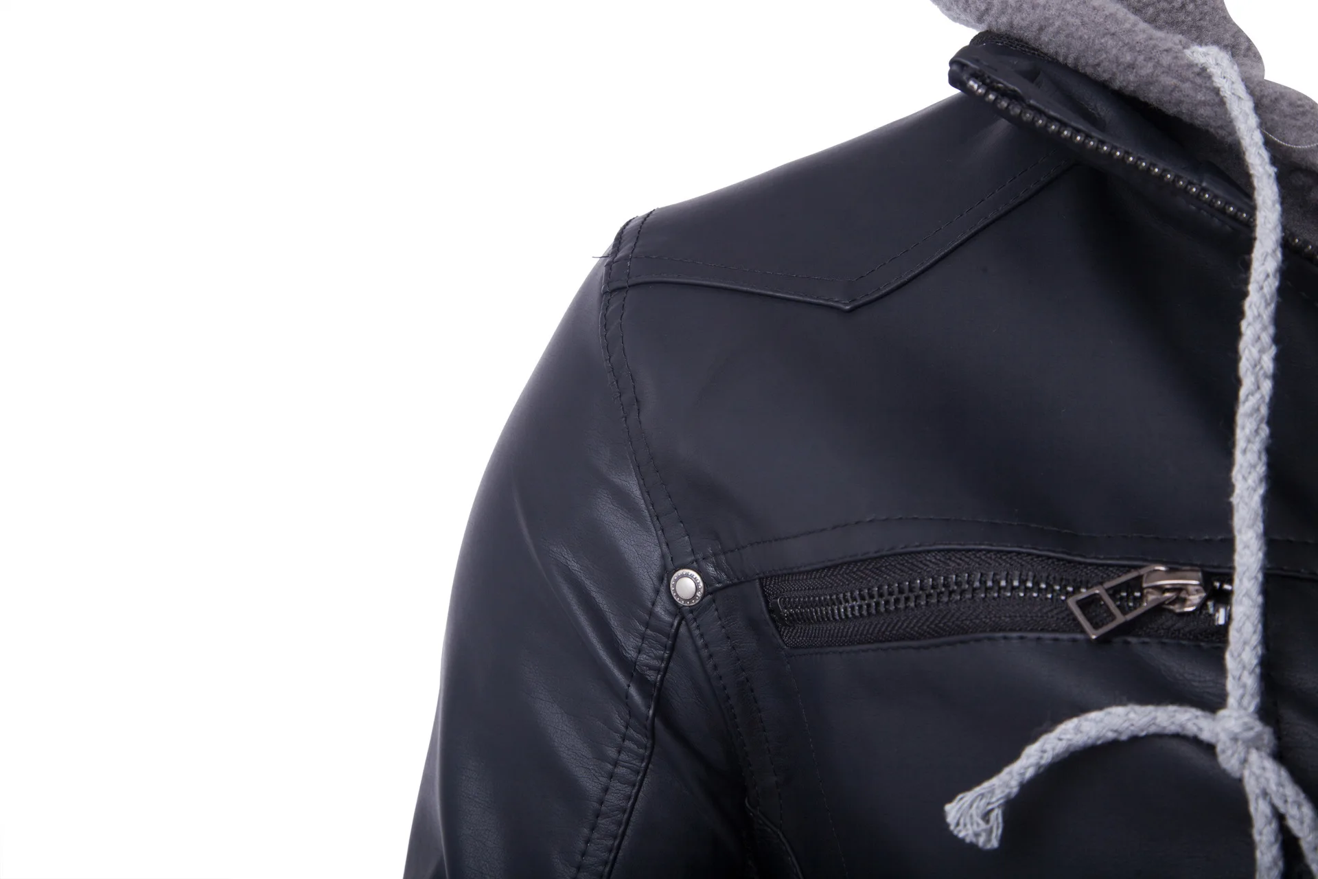 Новая мужская кожаная куртка модная трендовая шляпа съемная поддельная двухсекционная Мужская мотоциклетная куртка из искусственной кожи мужские костюмы для отдыха