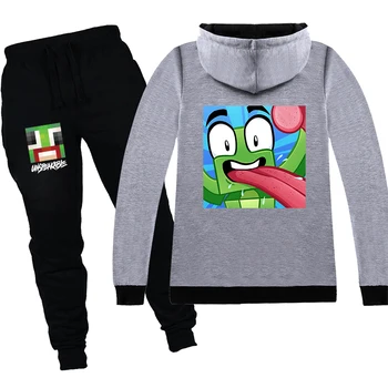 

2020 UNSPEAKABLE Cartoon Kids Zipper Coat Pants 2pcs Sets Children Clothes Boys Clothing Baby Long Sleeved Game Girls Hoodies