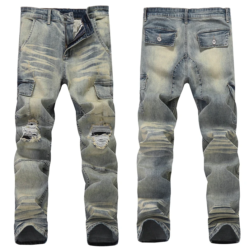 

Skinny Jeans Men Jean Homme Ripped Spijkerbroeken Heren Pants Biker Slim Fit Denim Pant Trousers Special High Quality Soft
